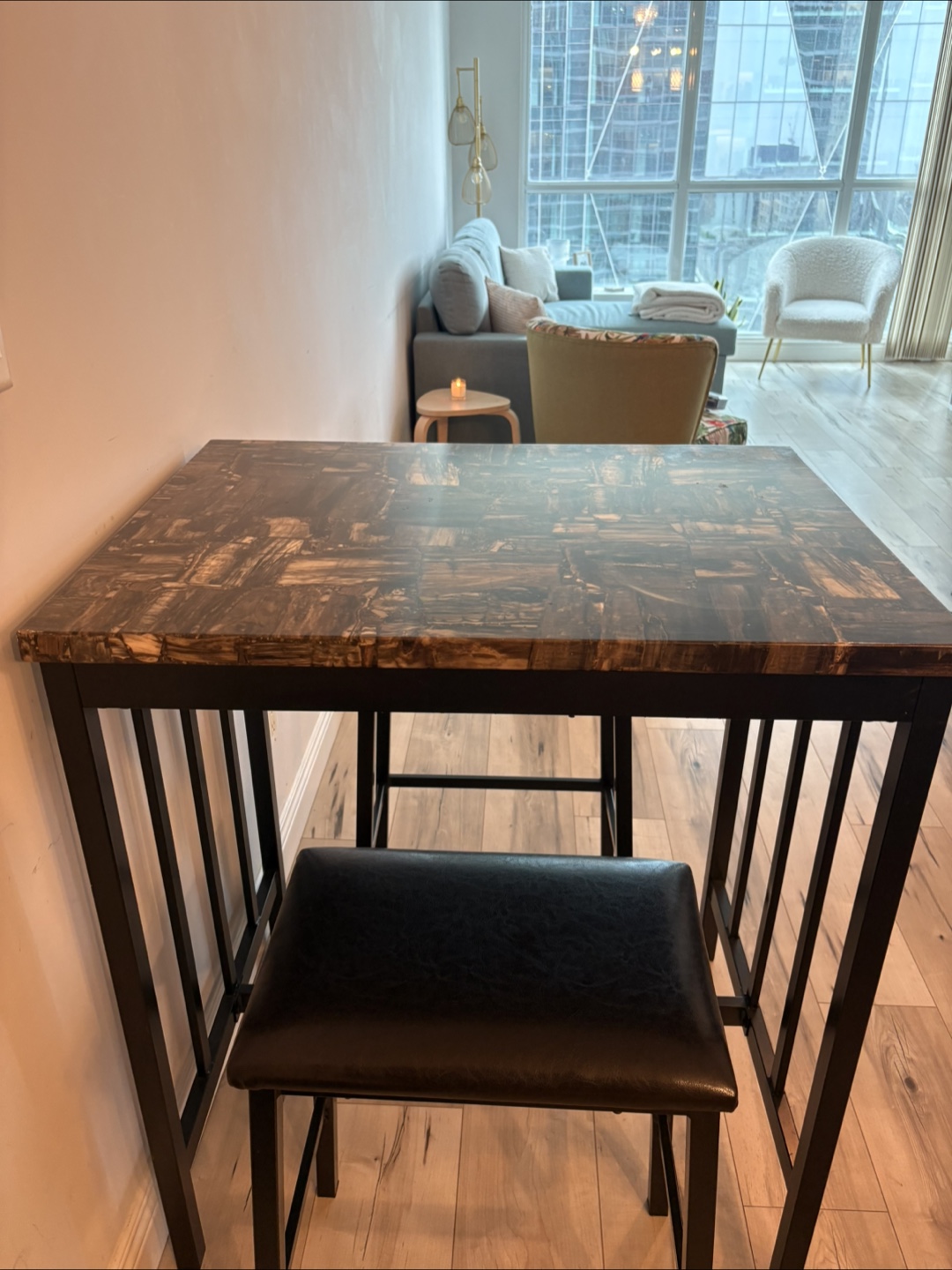 High Top Dining Table with two stools - photo 3