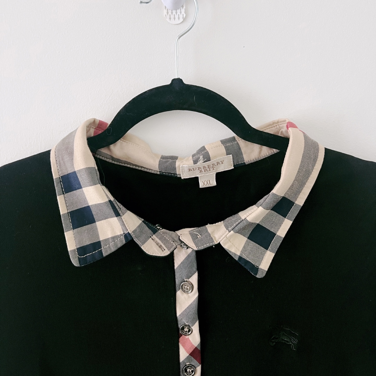 Burberry Authentic Black Long-Sleeve Collared Polo Shirt - photo 2