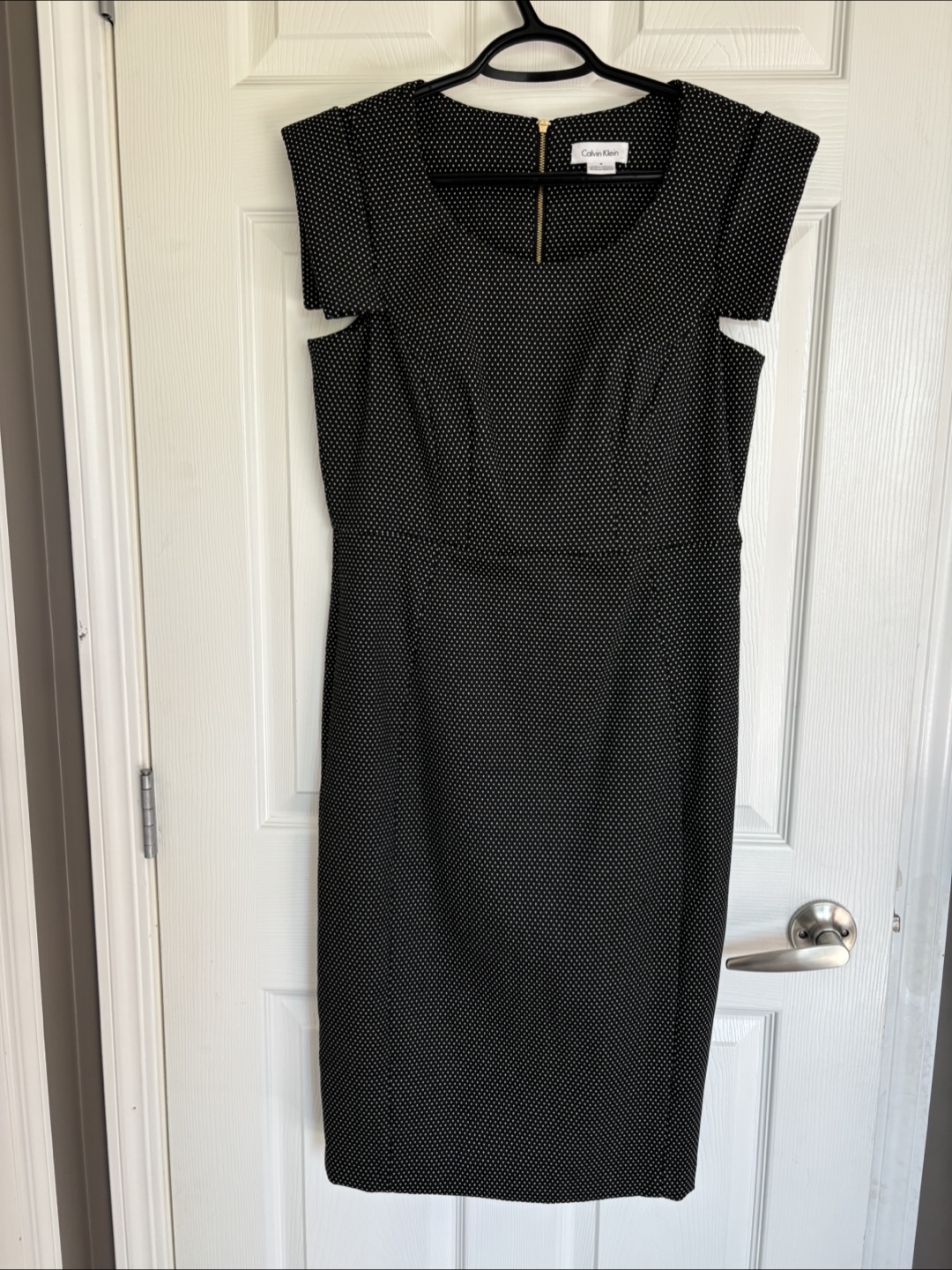 Calvin Klein Black and White Polka Dot Dress Size 8