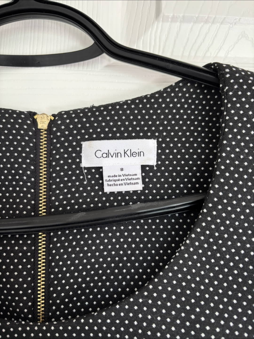 Calvin Klein Black and White Polka Dot Dress Size 8 - photo 3