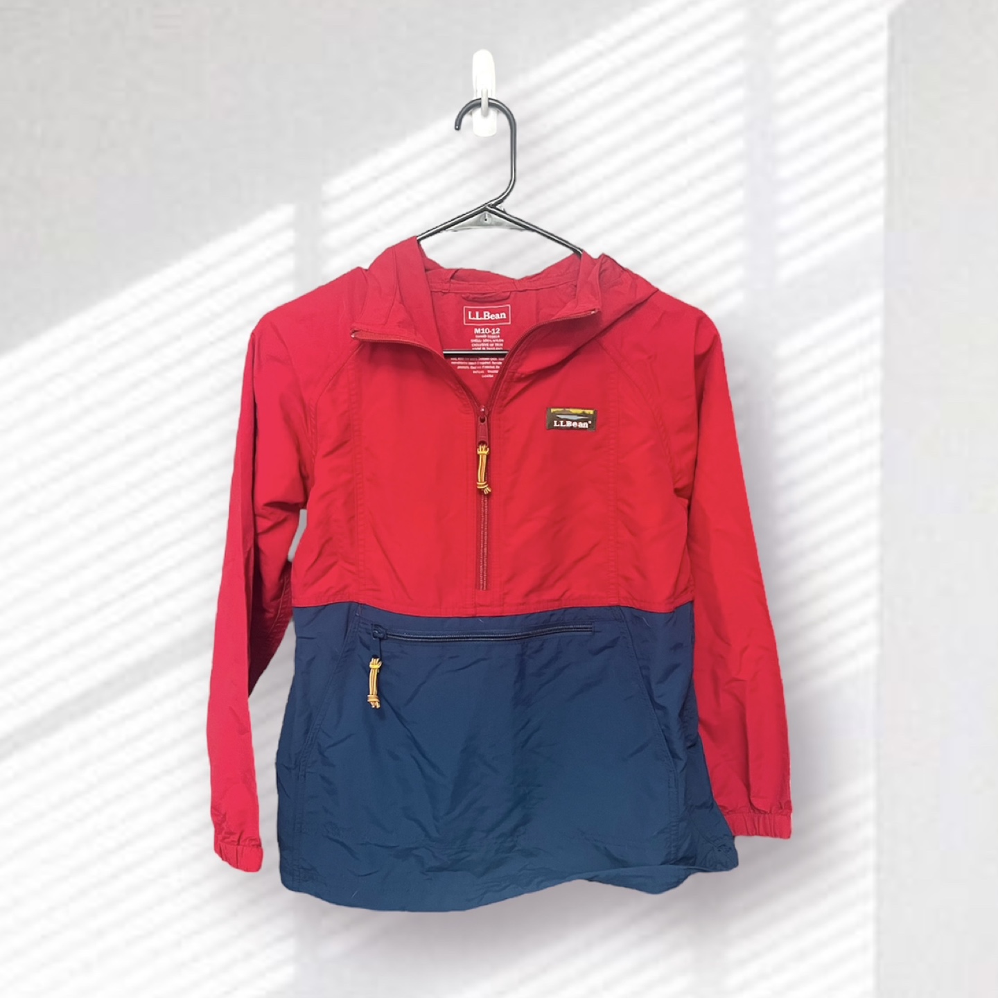 L.L.Bean Girls' Red and Navy Pullover Jacket, Size M(10-12) - photo 2