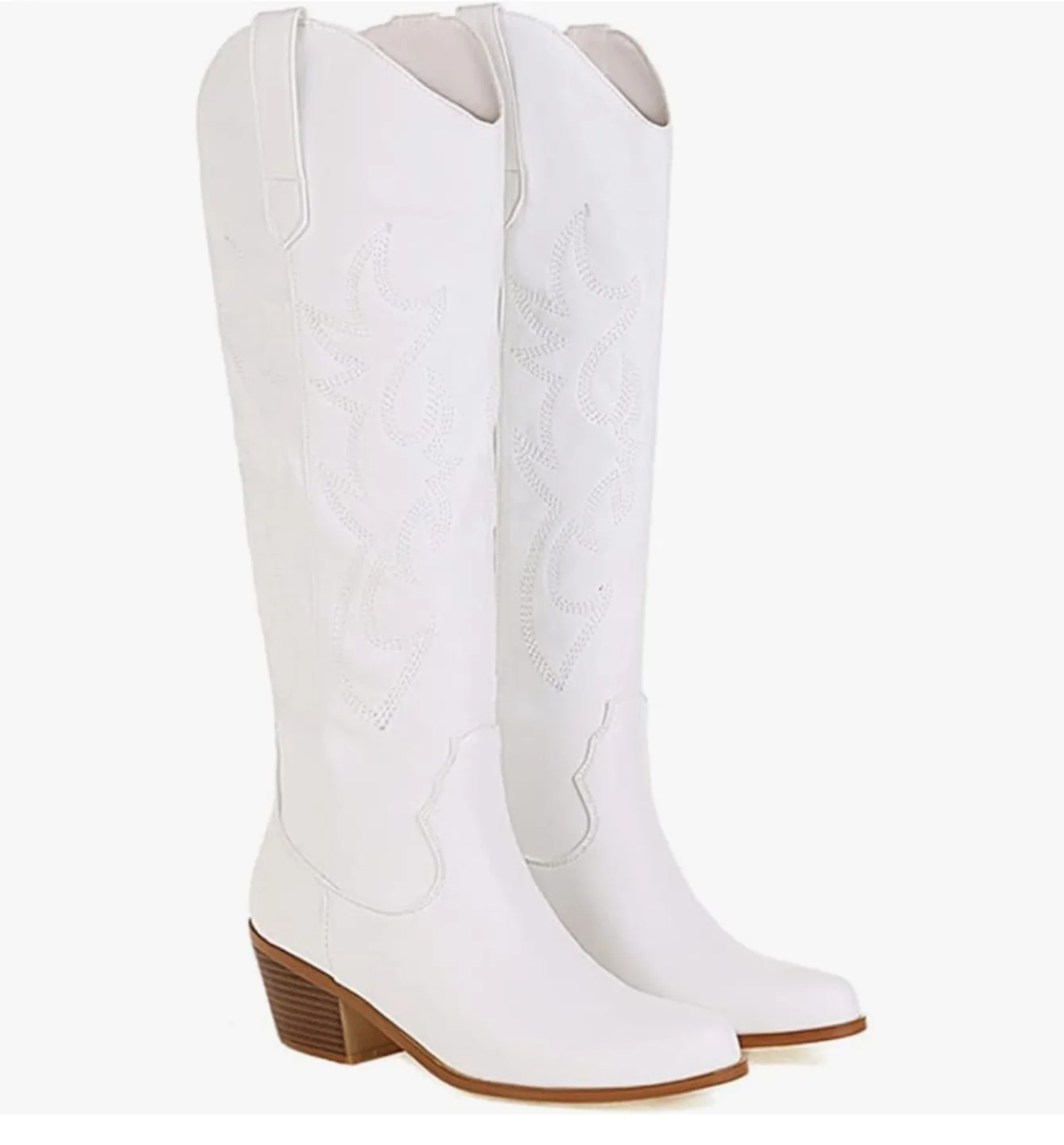 White Western Knee-High Boots image indicator(2)