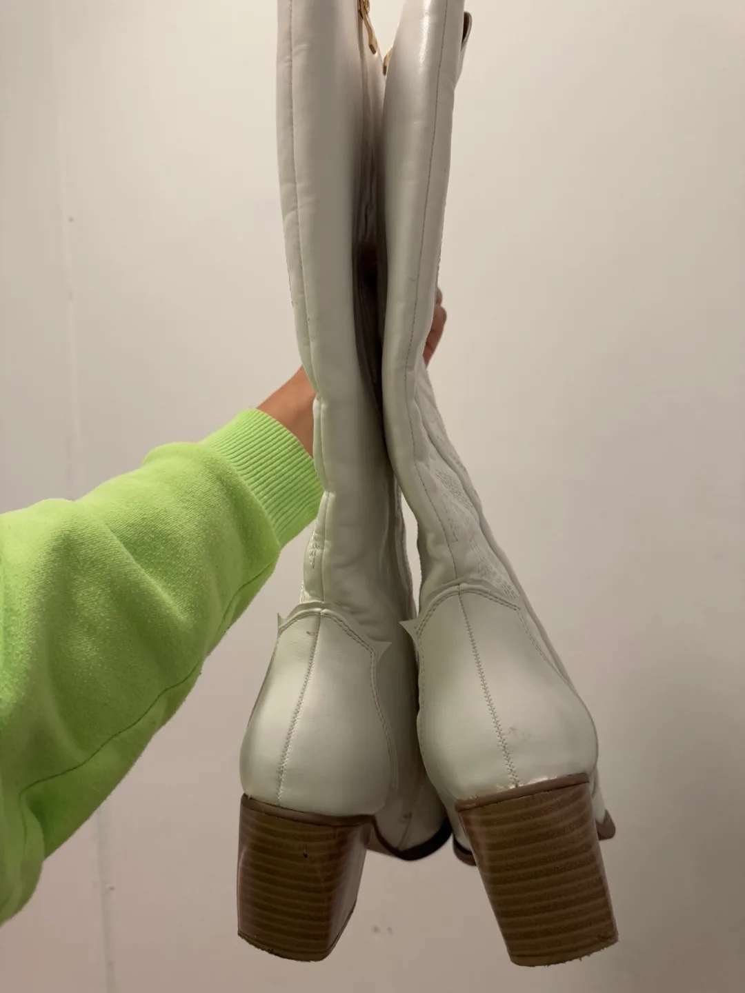 White Western Knee-High Boots image indicator(4)