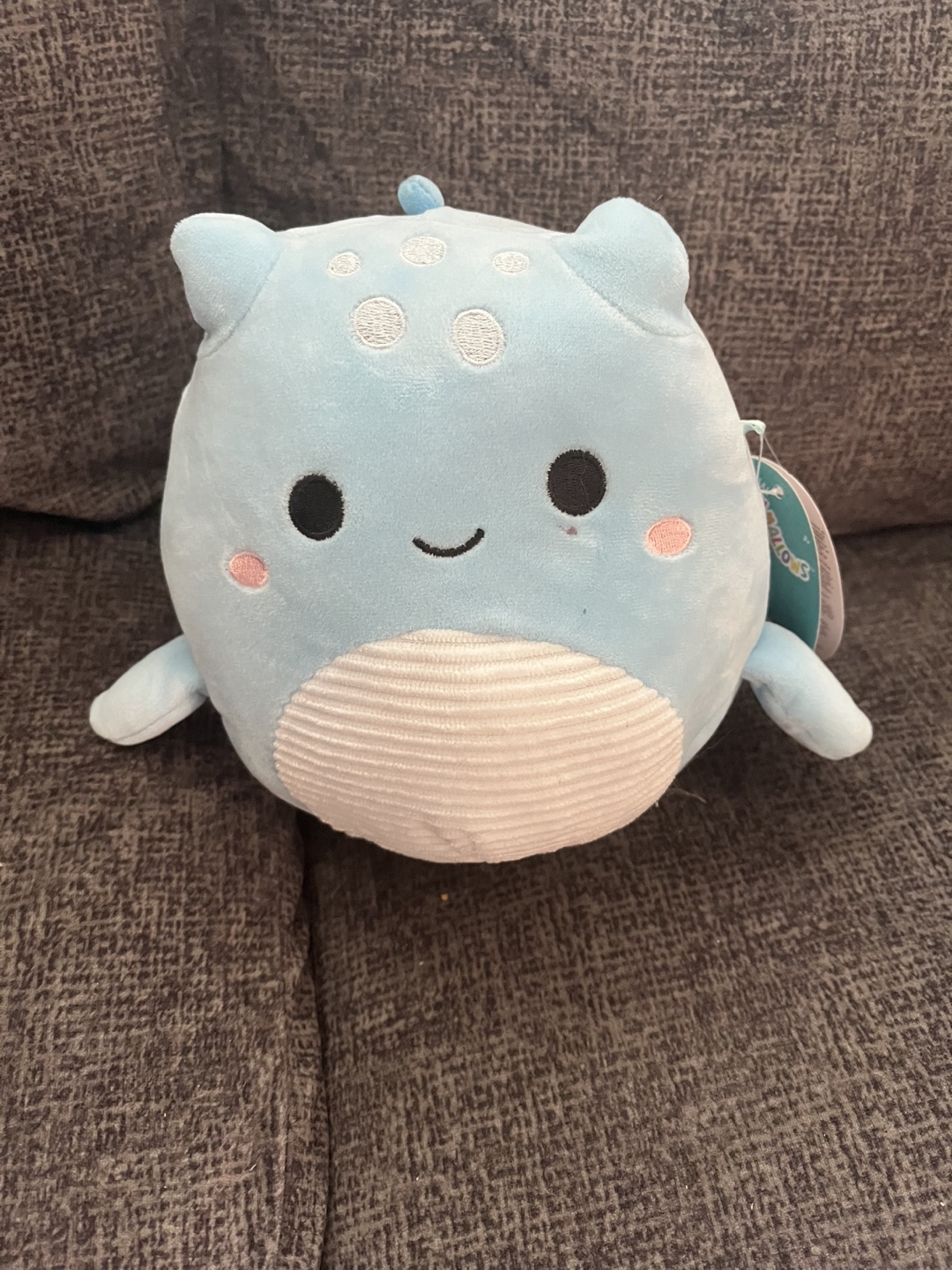 Squishmallow Lune the Blue Dinosaur with tag