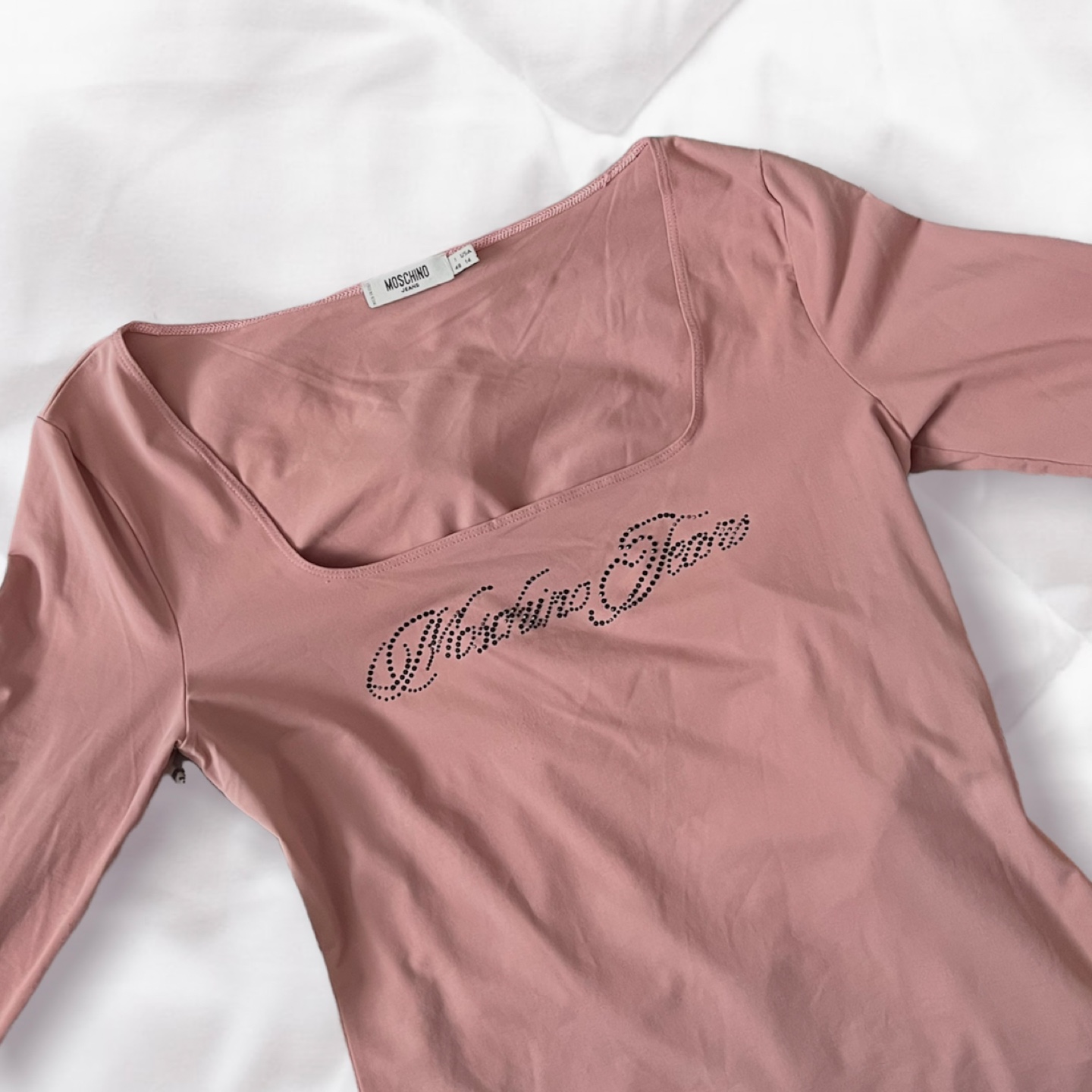 Moschino Jeans y2k Dusty Rose Long Sleeve Top
