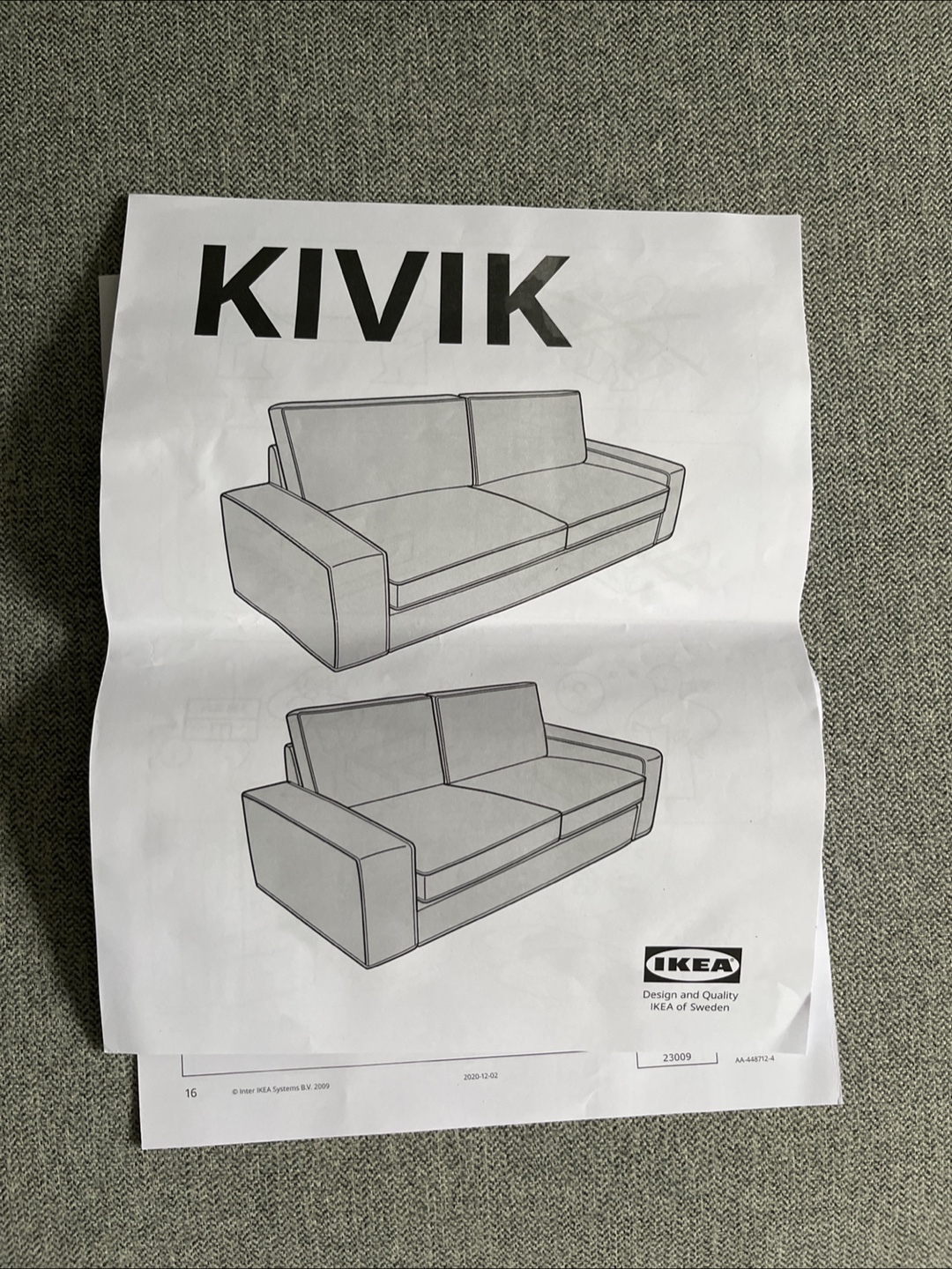 IKEA KIVIK 2-seat Sofa - Grey - photo 2