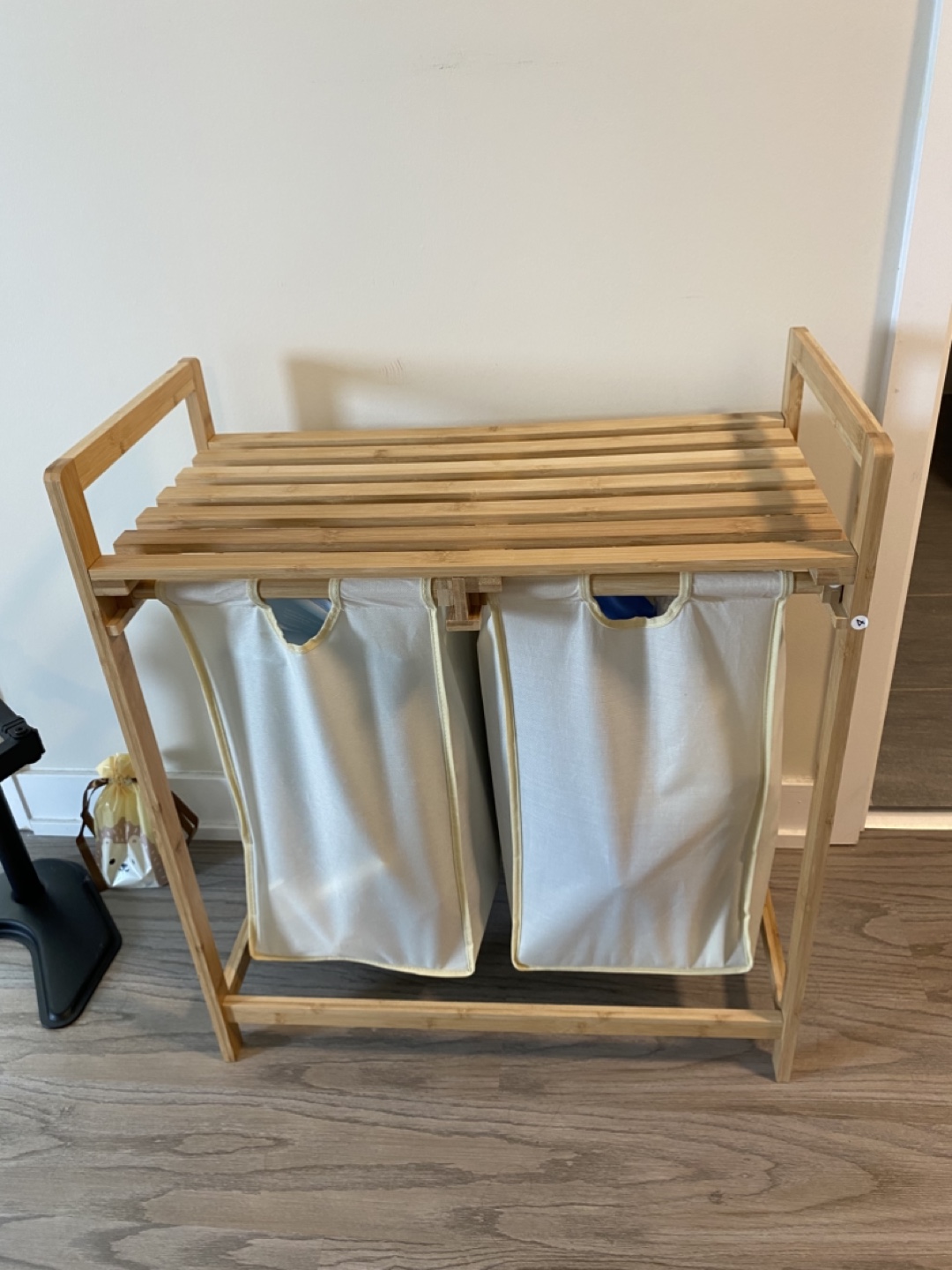 Laundry Hamper Stand with Two Canvas Bags