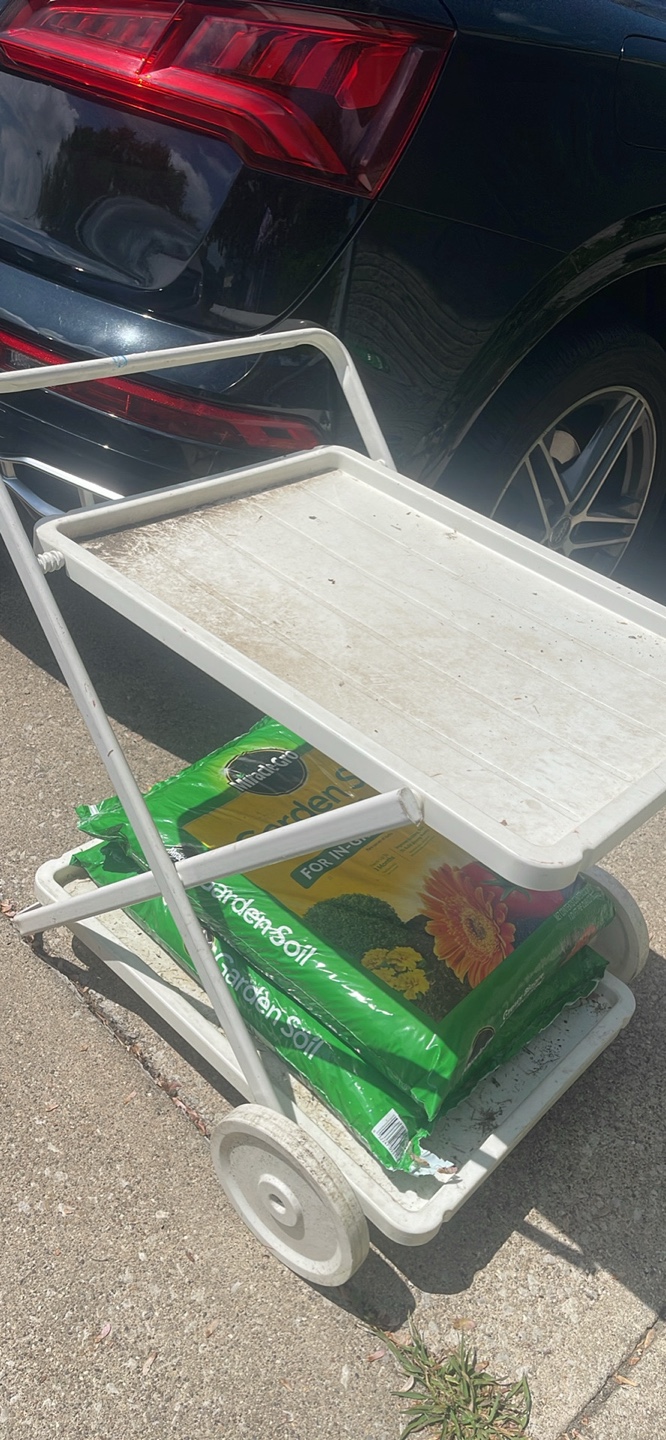 White Two-Tier Rolling Cart