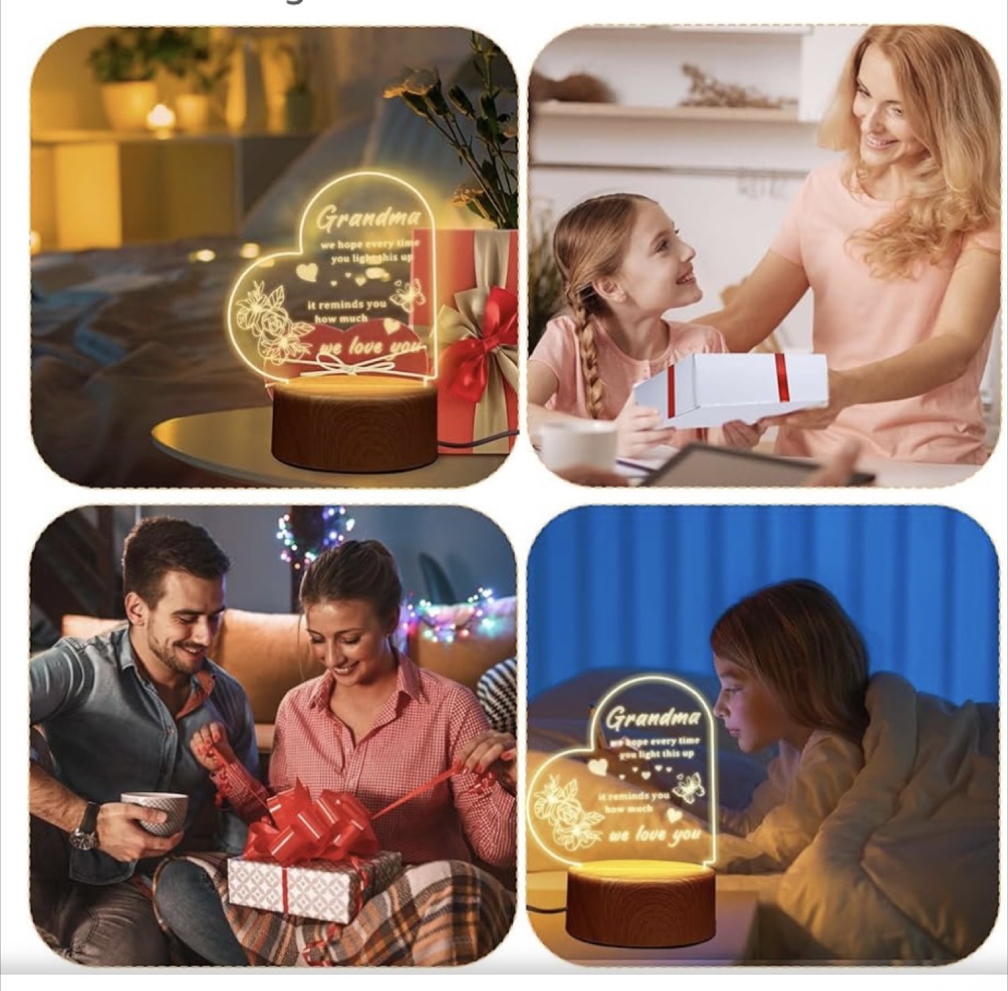 Heart-shaped Engraved Acrylic USB Night Light Lamp - photo 5