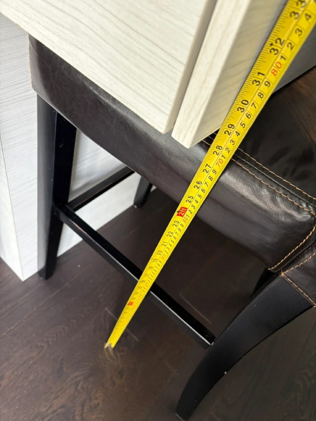 Pair of Brown Leather Bar Stools image indicator(3)