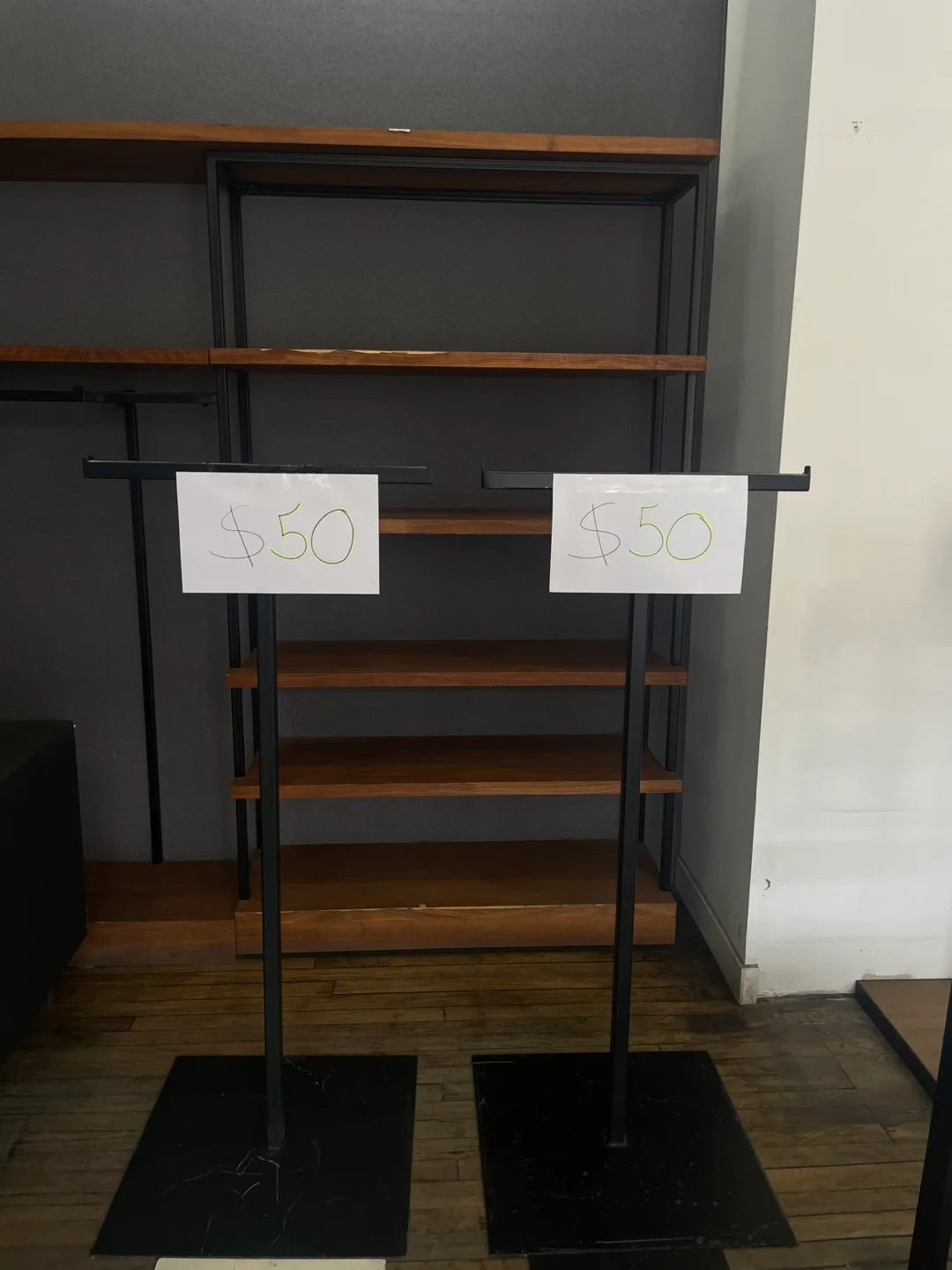 Two Black Metal Clothing Racks thumbnail