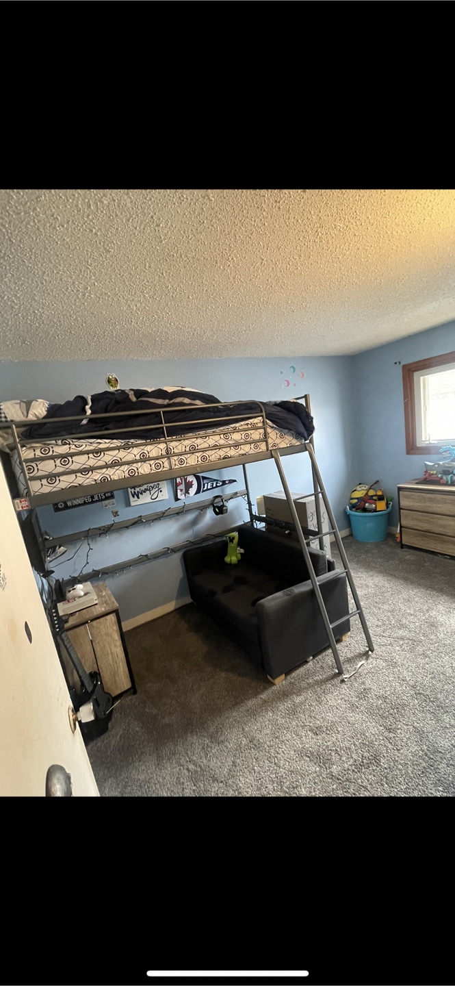IKEA Metal Loft Bed Frame with Ladder