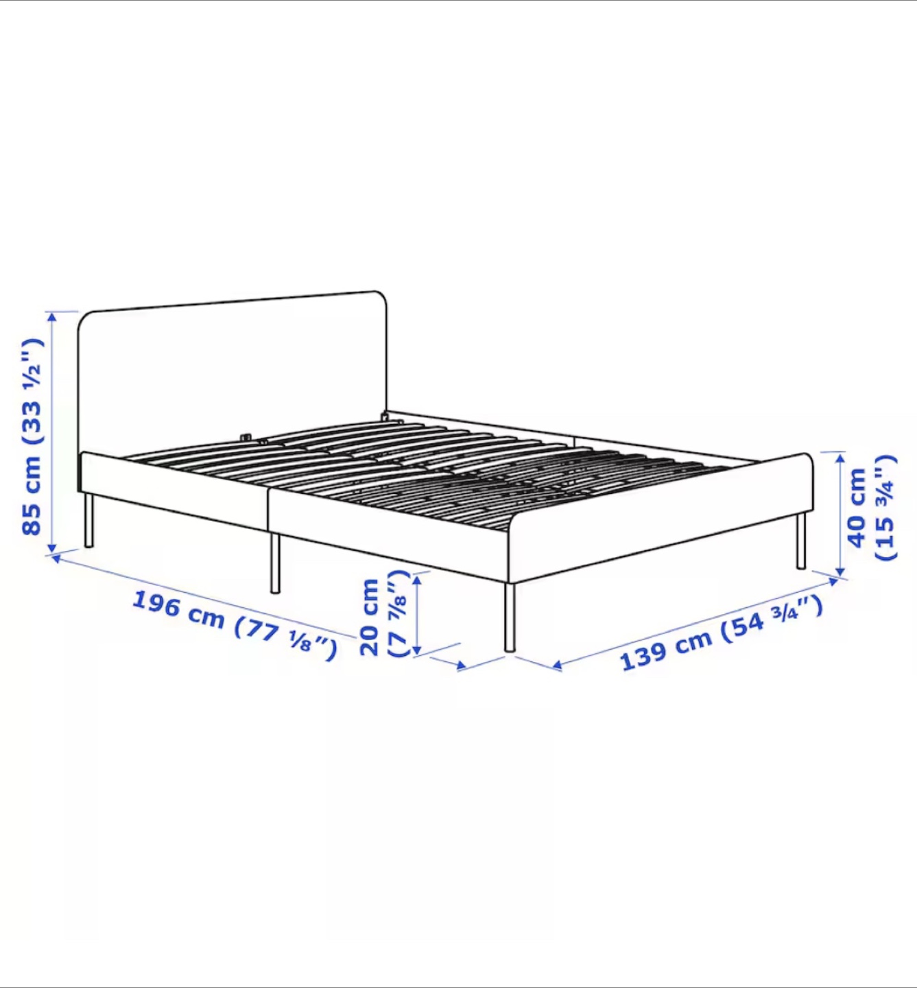 IKEA MALM Queen Bed Frame - Dark Grey - photo 3