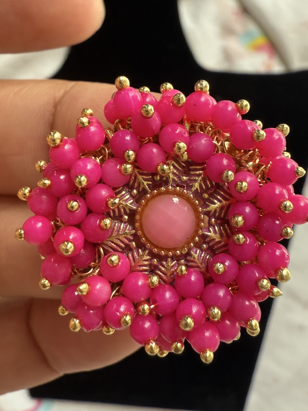 Pink Beaded Stud Earrings - photo 3
