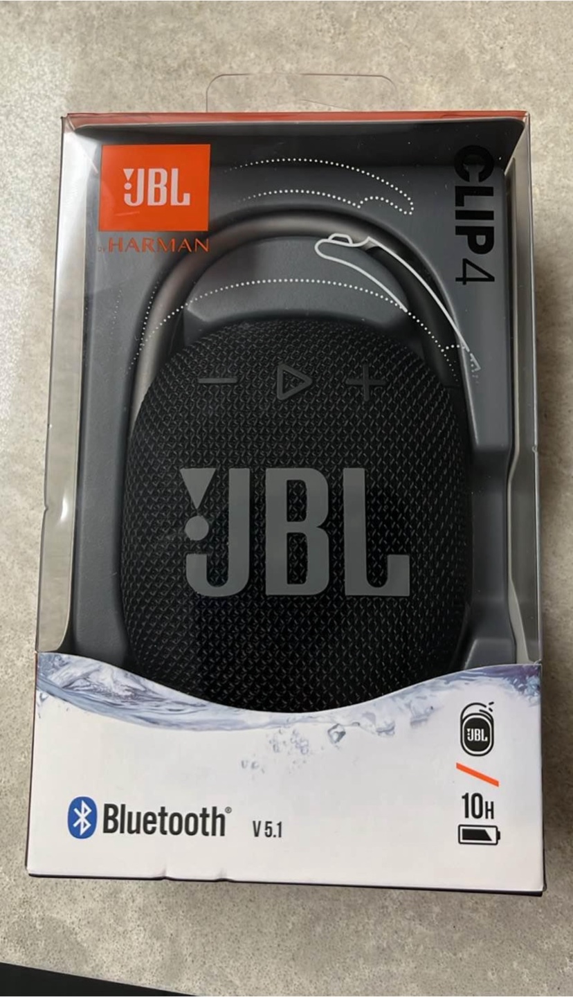 JBL Clip 4 Portable Bluetooth Speaker - Black