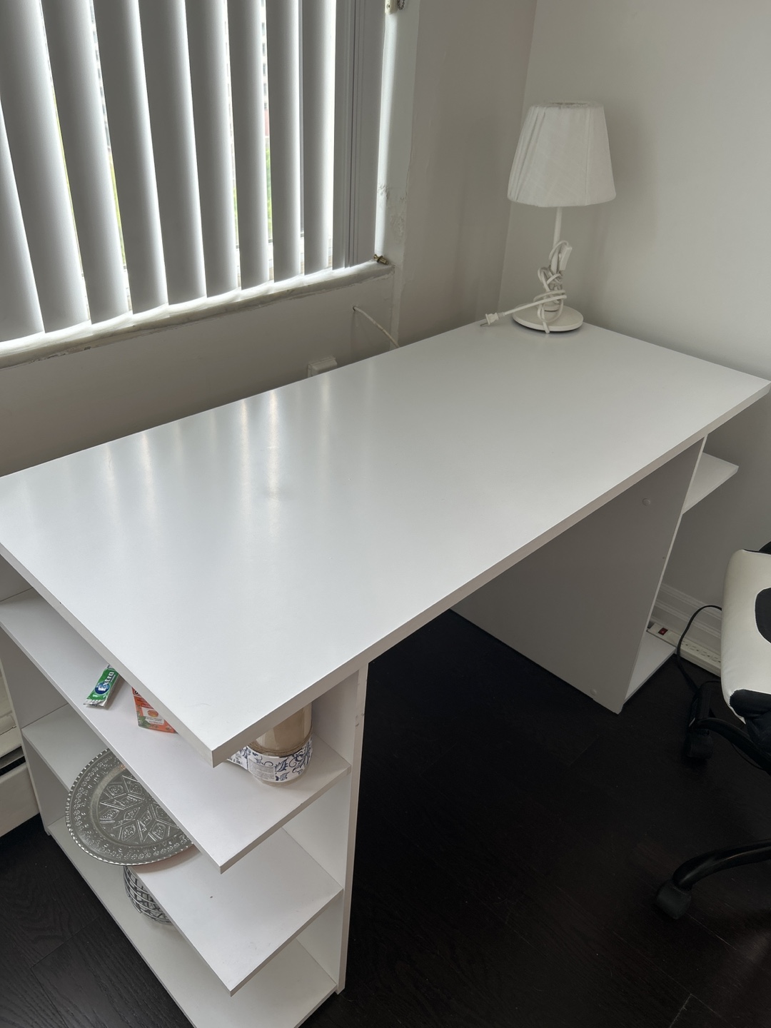 White Computer Desk with Shelves