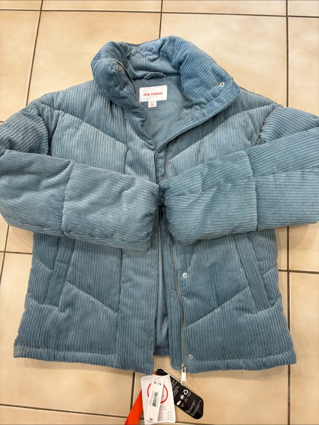 Corduroy Puffer Jacket - Size XS thumbnail