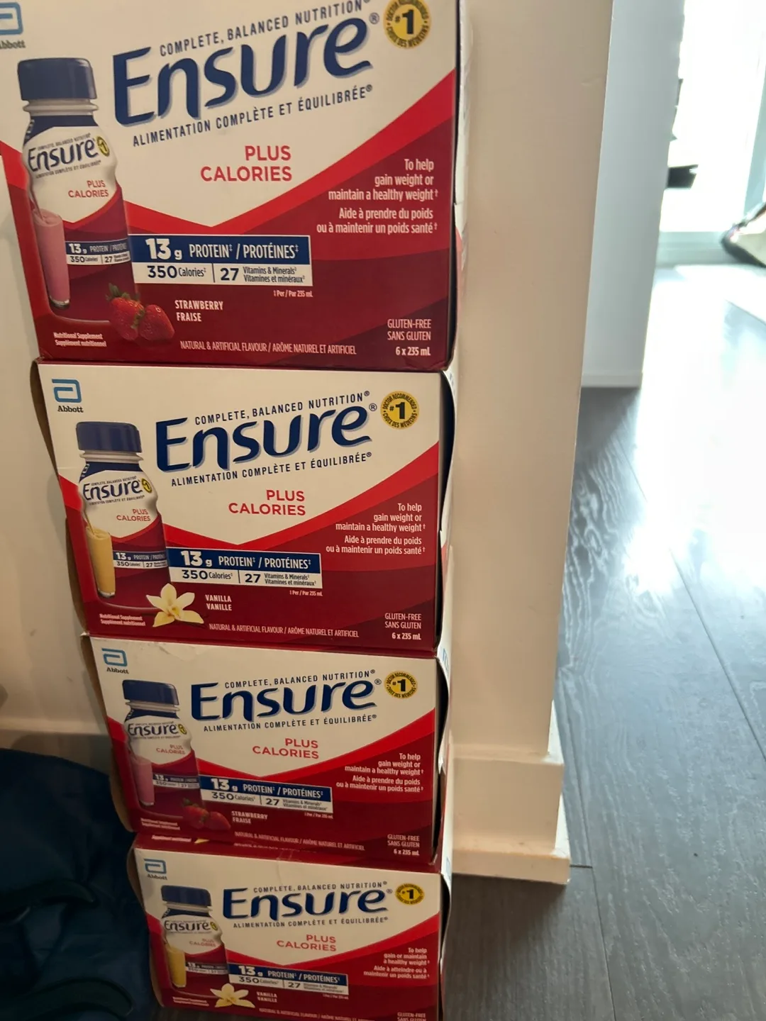 Four boxes of Ensure Plus Calories Nutritional Supplement Drinks thumbnail