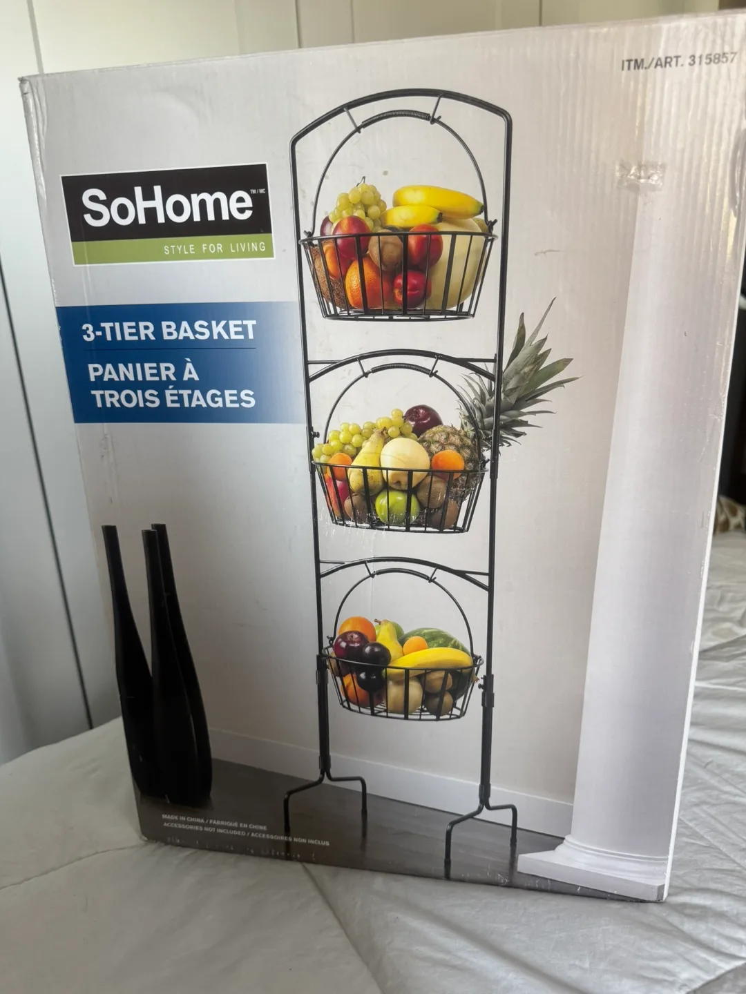 Brand New in Box Tall 3 Tier Fruit Vegetable Basket thumbnail