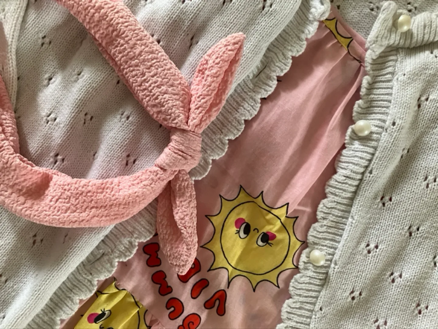 Adorable Girls' Summer Outfit - Dress, Cardigan & Headband image indicator(2)