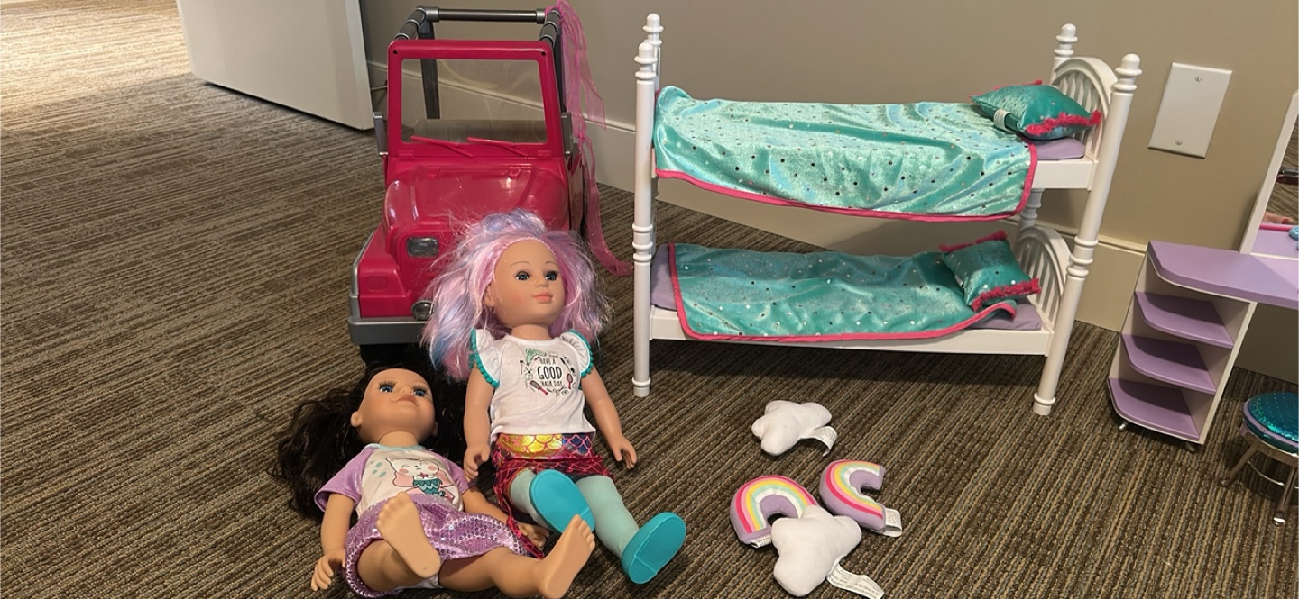 Doll Playset Bundle: Bunk Bed, Jeep, Salon, Accessories