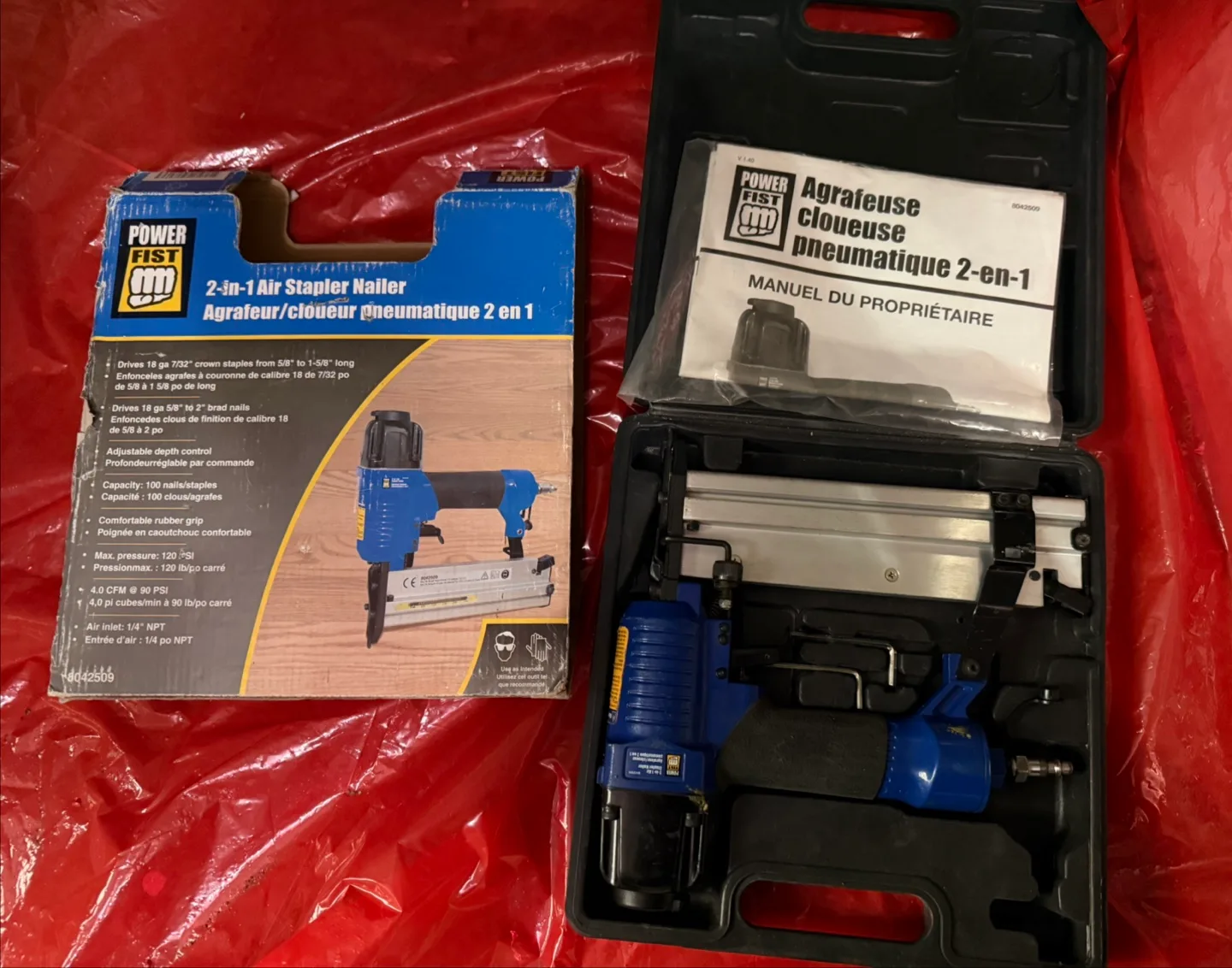Power Fist 2-in-1 Air Stapler Nailer thumbnail