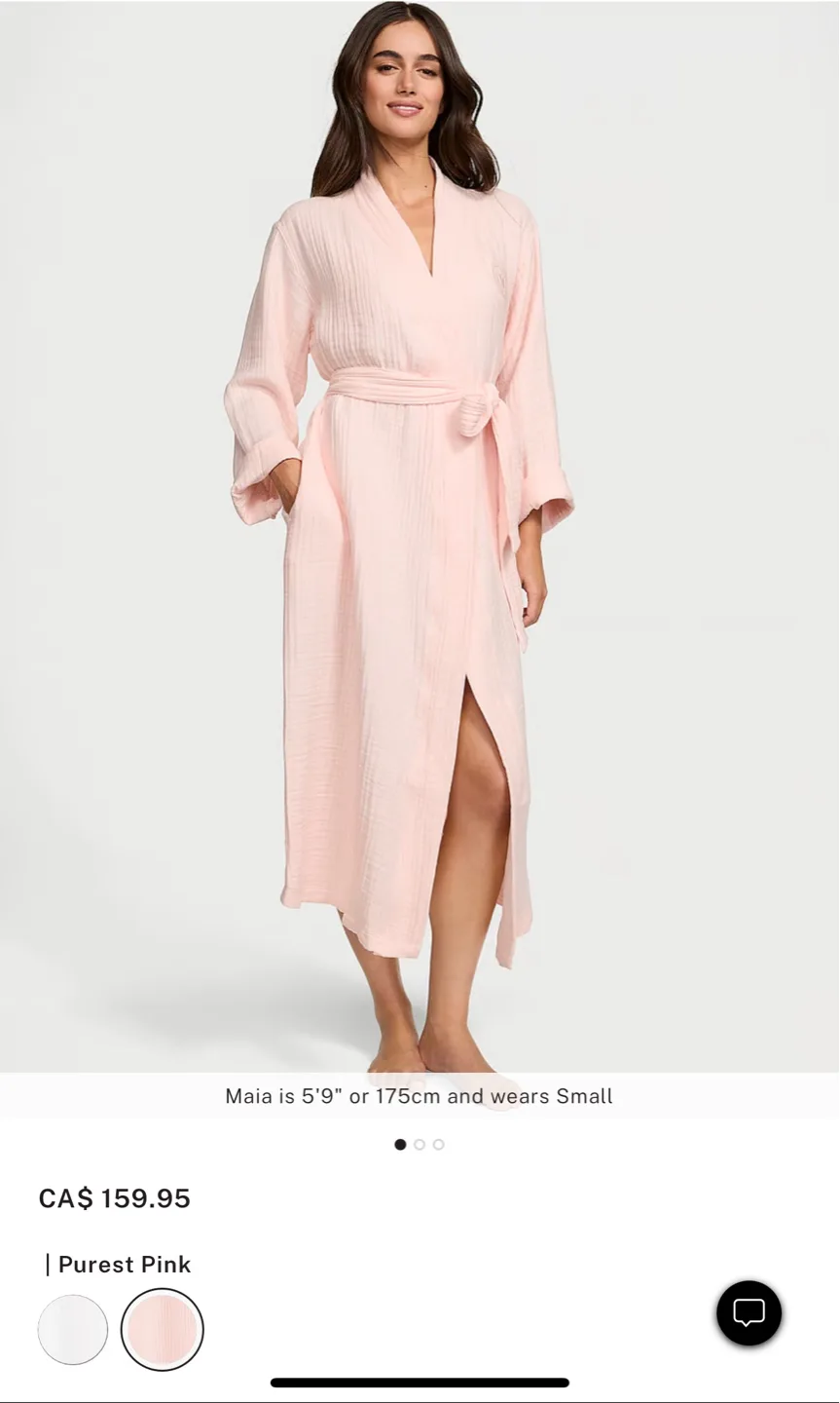 Barefoot Dreams CozyChic Lite Robe - Size Small - Purest Pink thumbnail