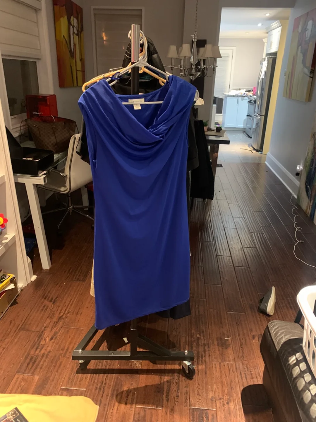 Royal Blue Sleeveless Cowl Neck Dress thumbnail