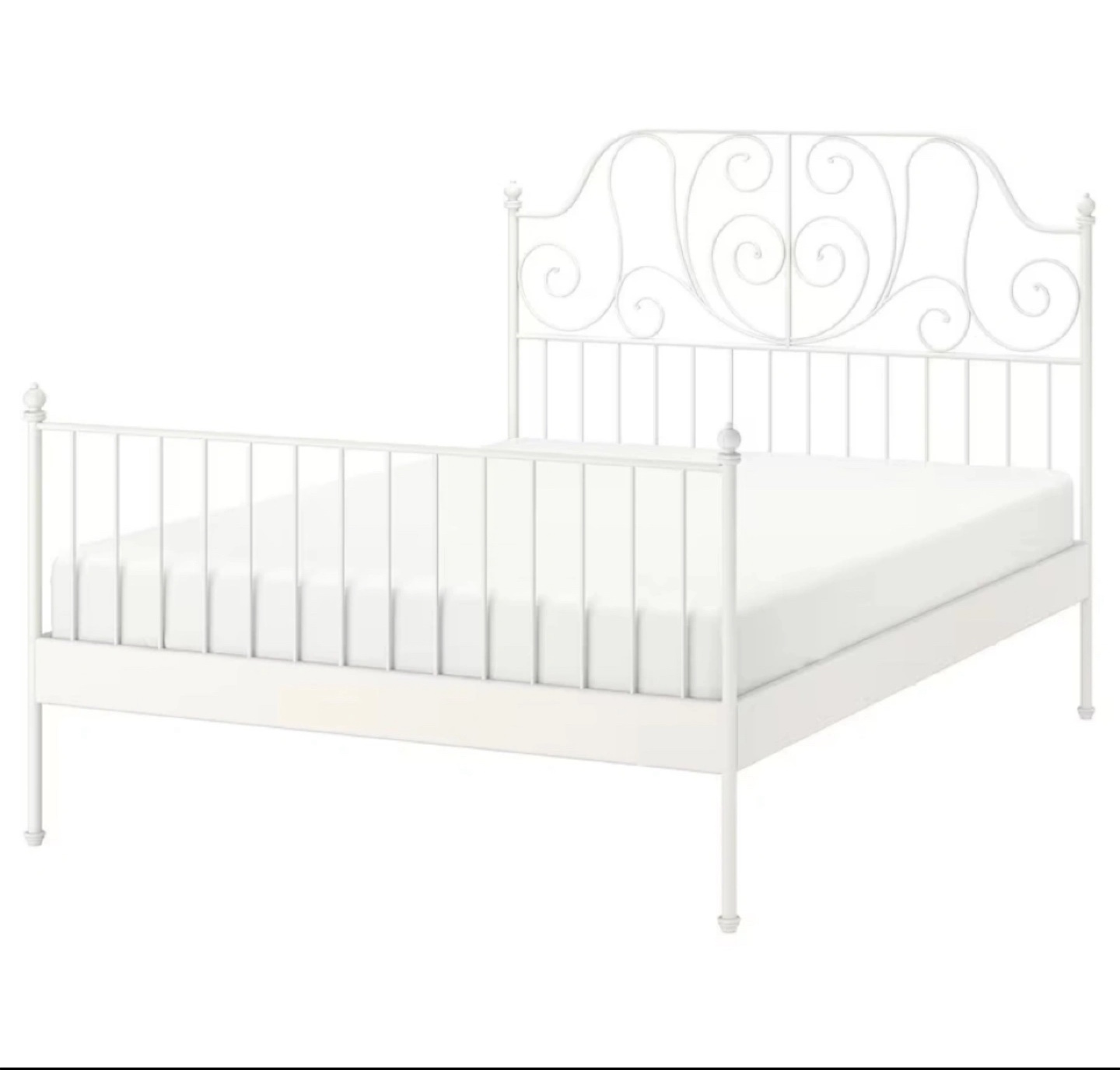 DOUBLE BED FRAME IKEA MALM White Metal Bed Frame