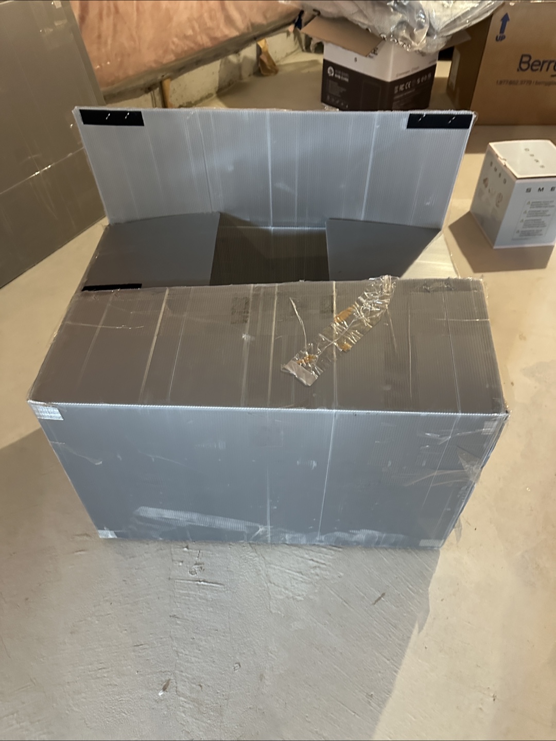 Large Grey Plastic Storage Bin - photo 2