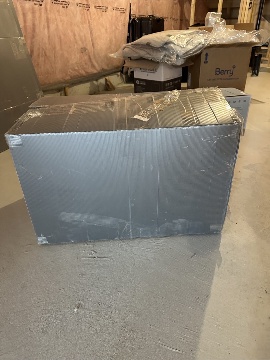 Large Grey Plastic Storage Bin