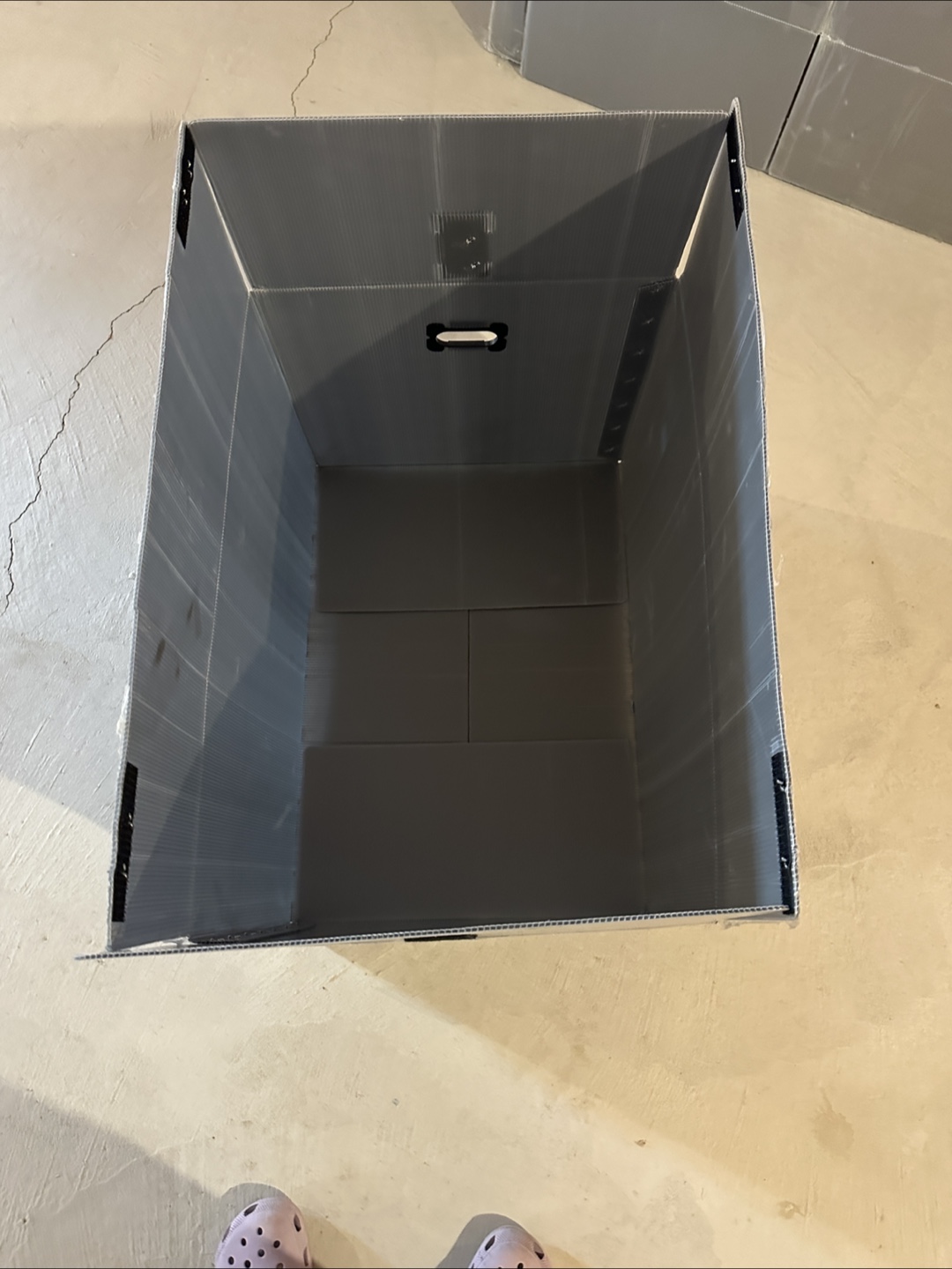 Large Grey Plastic Storage Bin - photo 4