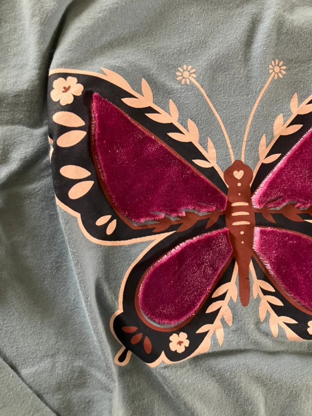 Girls' Jean Outfit: Butterfly Long Sleeve Shirt & Jeans image indicator(3)