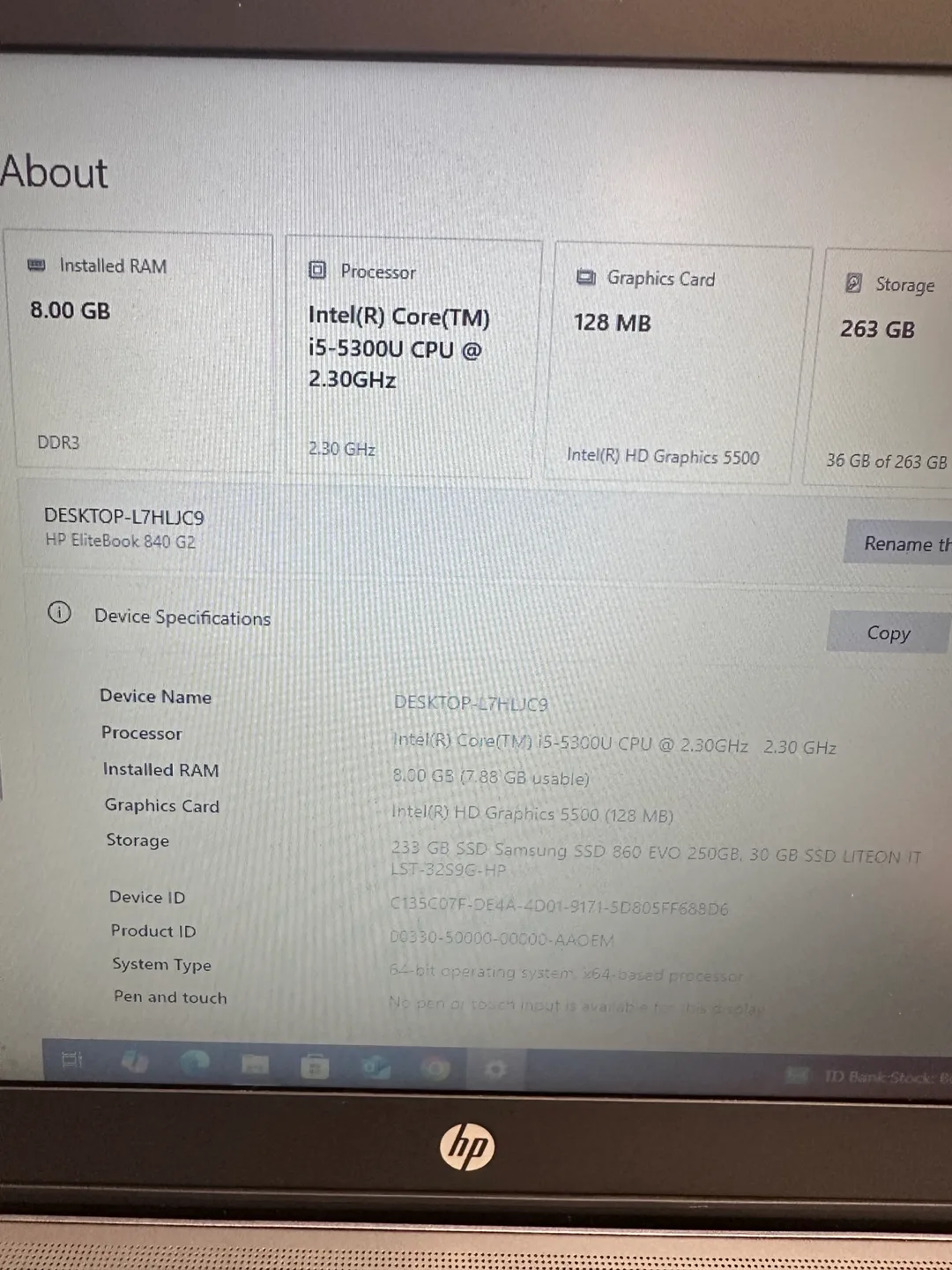 HP EliteBook 840 G2 Laptop - 8GB RAM, 256GB SSD image indicator(5)