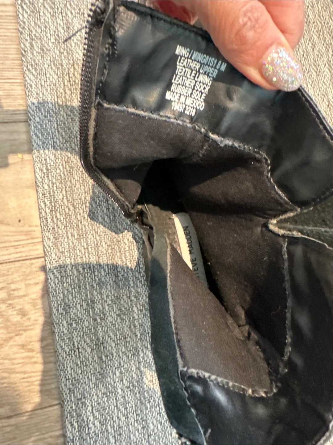 Black Leather Buckle Boots - Size 8W image indicator(5)