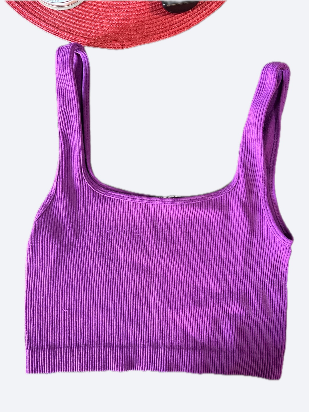 Purple ribbed crop top - Size M/L - photo 2