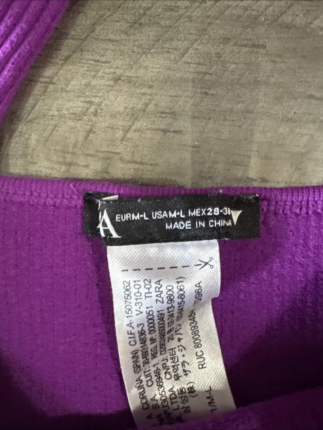 Purple ribbed crop top - Size M/L thumbnail