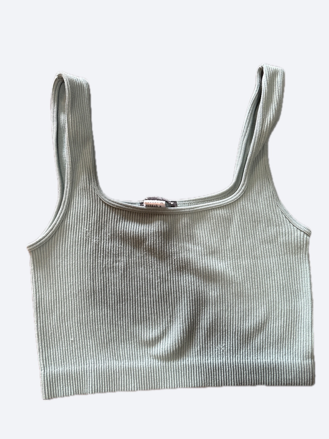 Light Green Ribbed Crop Top