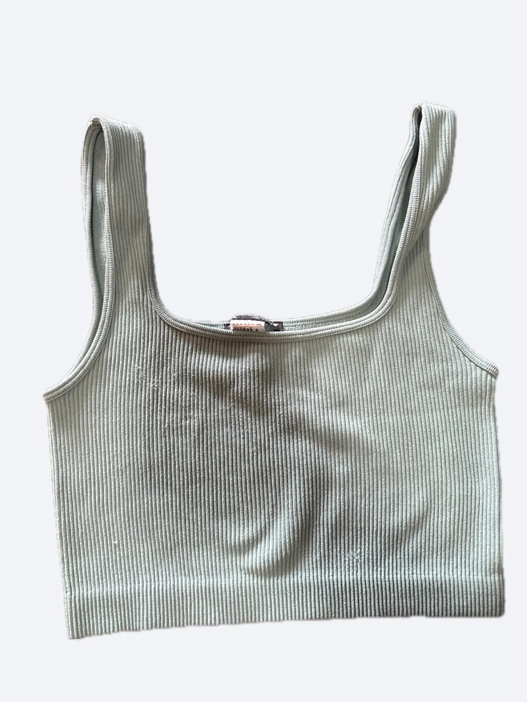 Light Green Ribbed Crop Top thumbnail