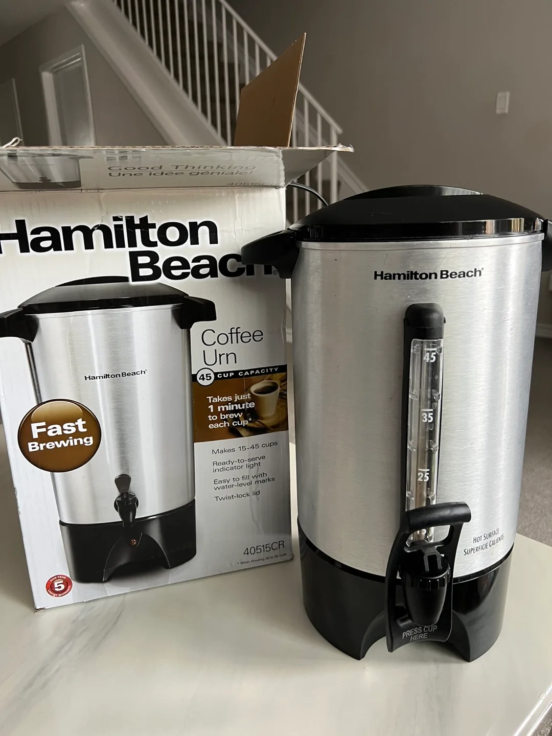 45 Cup Hot Beverage Dispenser, Silver thumbnail