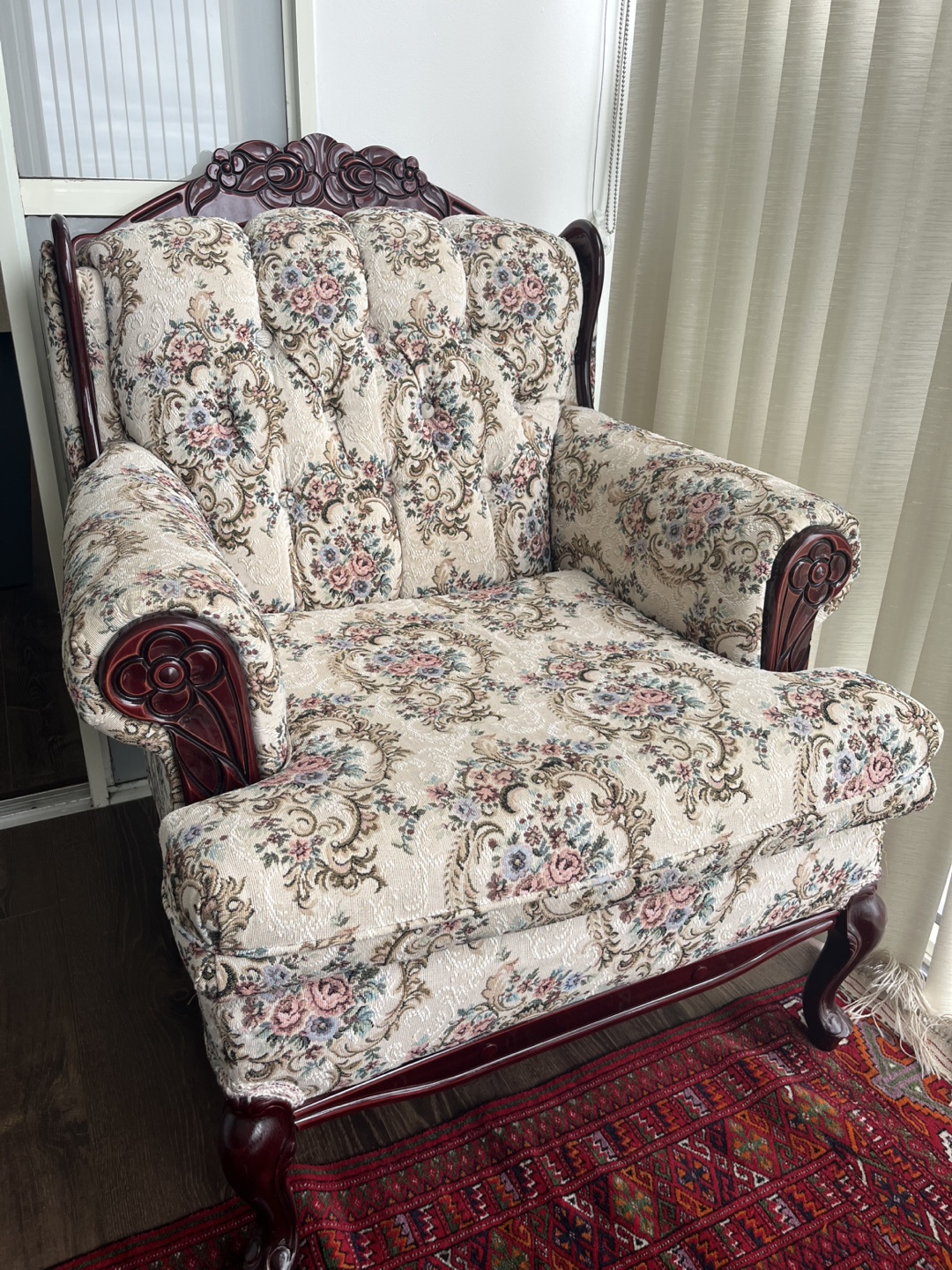 2 Vintage Floral Armchairs