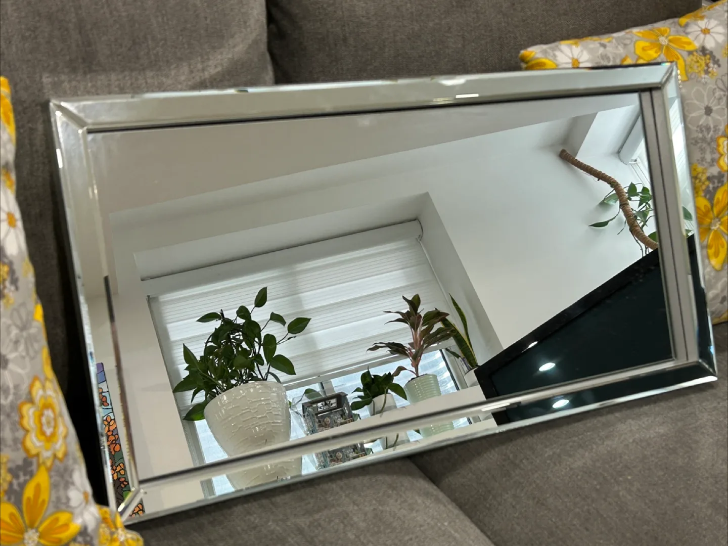 Silver Bevelled Rectangular Mirror thumbnail