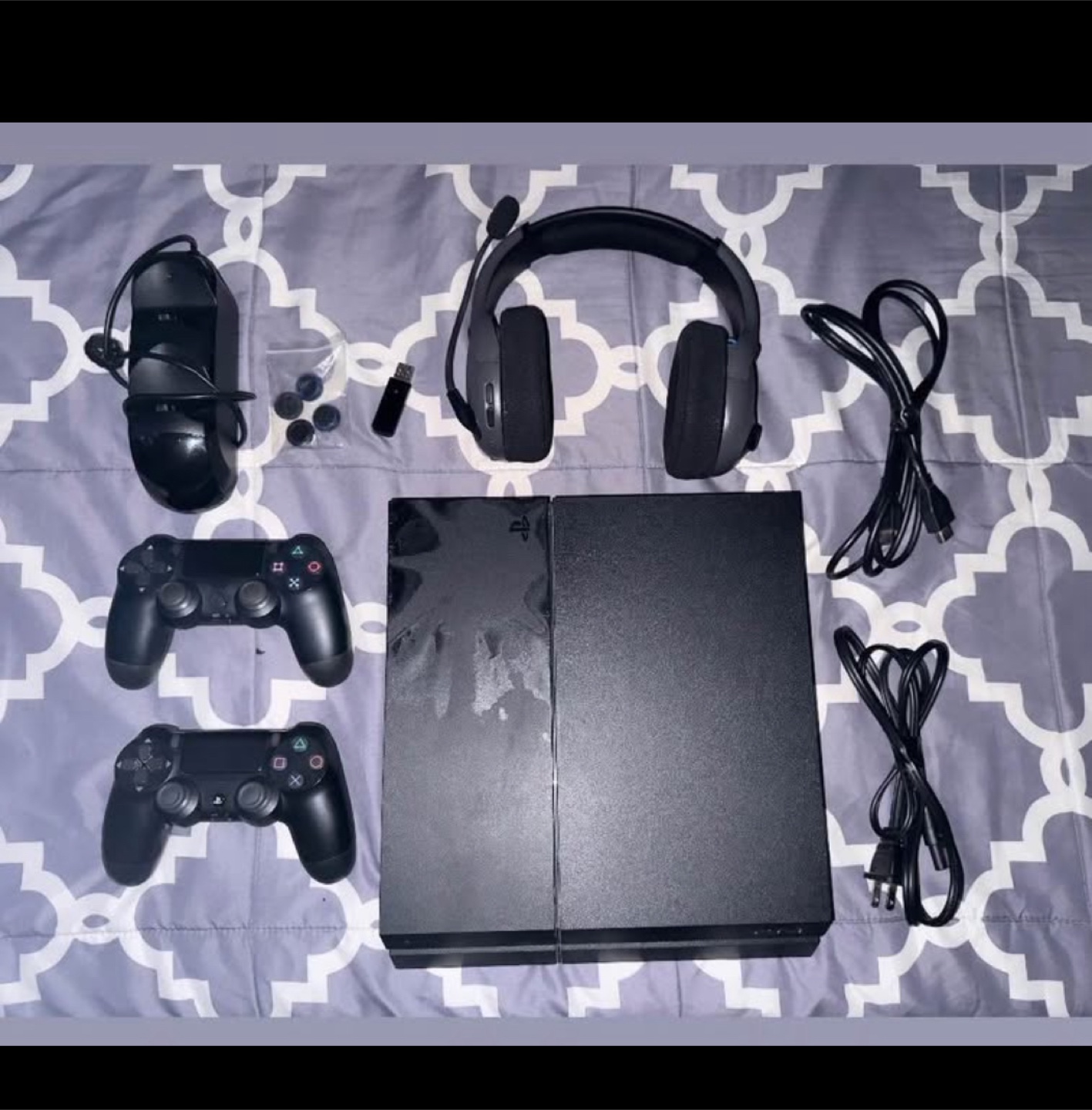 PS4 Slim Console Bundle with 2 Controllers & Headset
