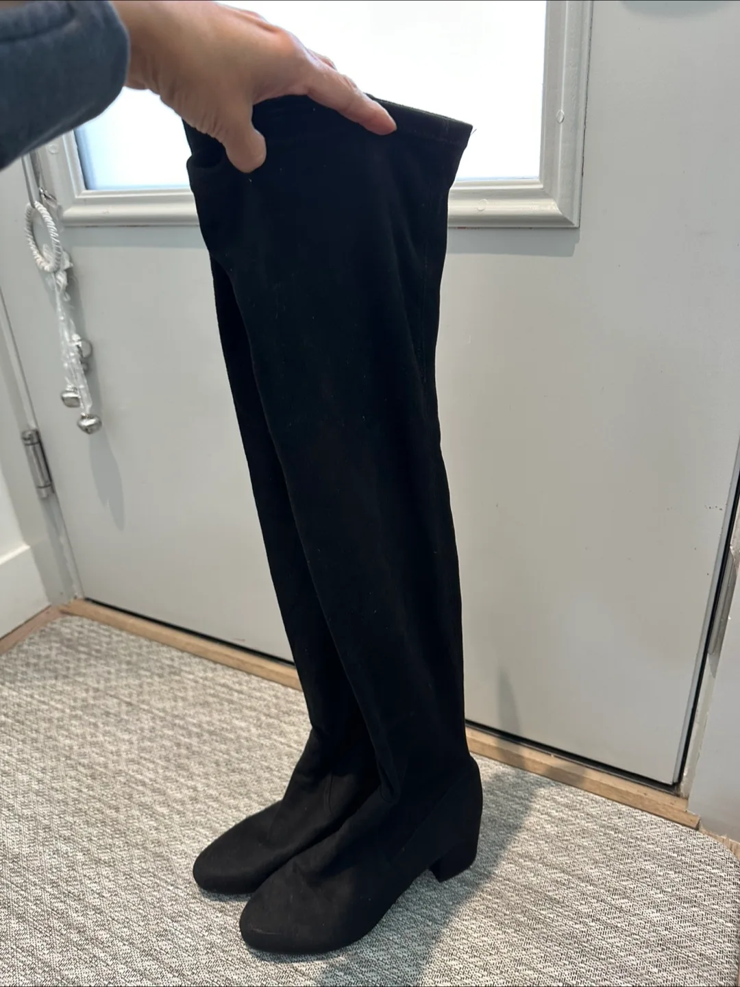 Boots thigh high Suede stretchy type material Boots image indicator(3)