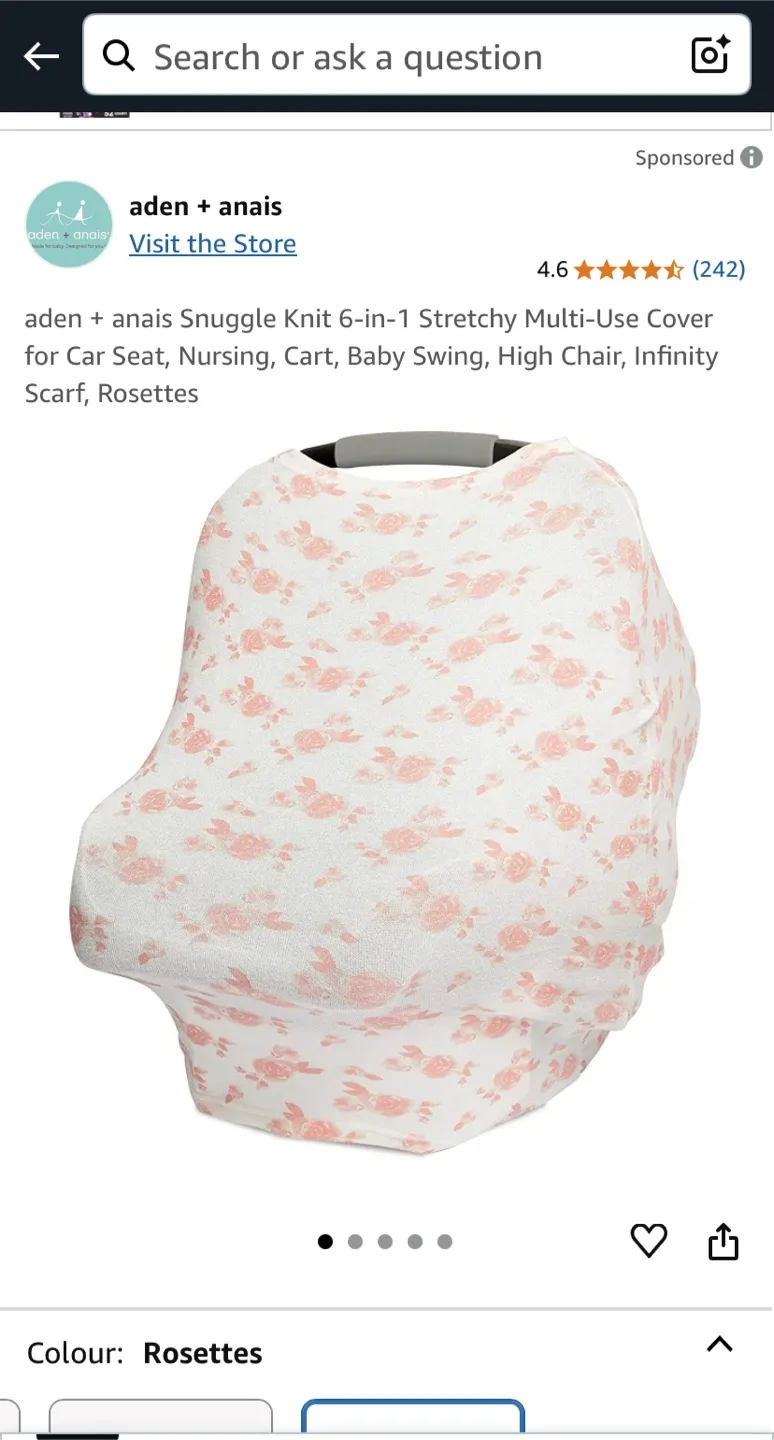 🏒Aden + Anais Snuggle Knit Multi-Use Cover Rosettes thumbnail