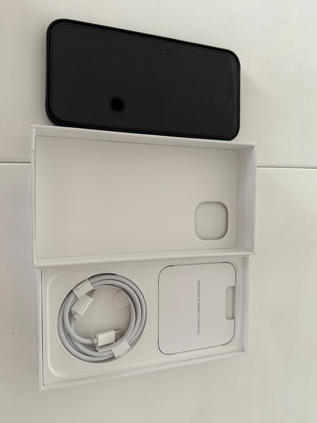 iPhone 15 Plus - Midnight + Leather Case