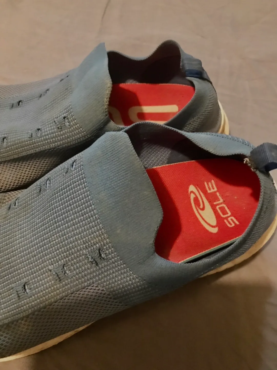🏒Blue Knit Slip On Sneakers thumbnail