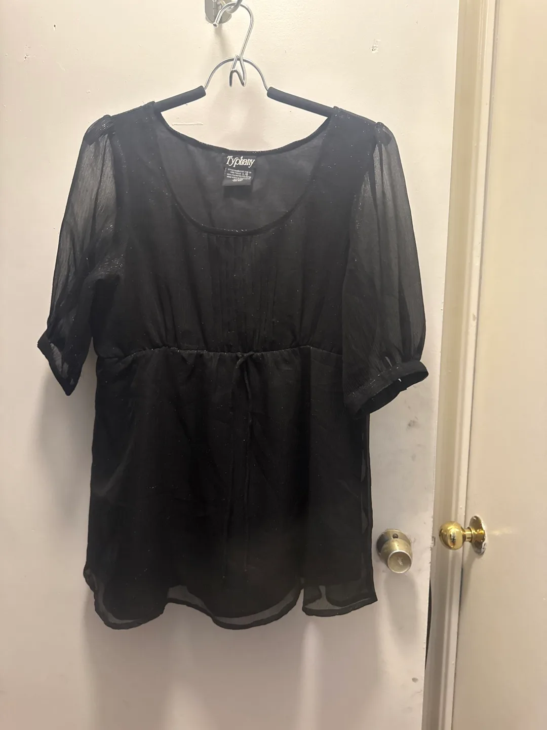 Dylane Women's Black Sheer Top and Pants Set thumbnail