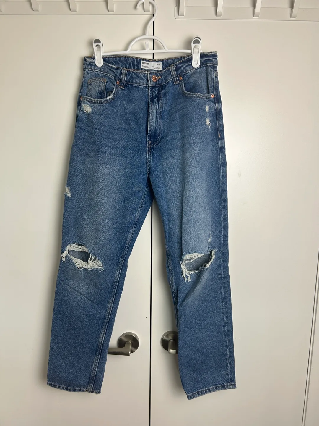 Distressed Straight Leg Jeans thumbnail