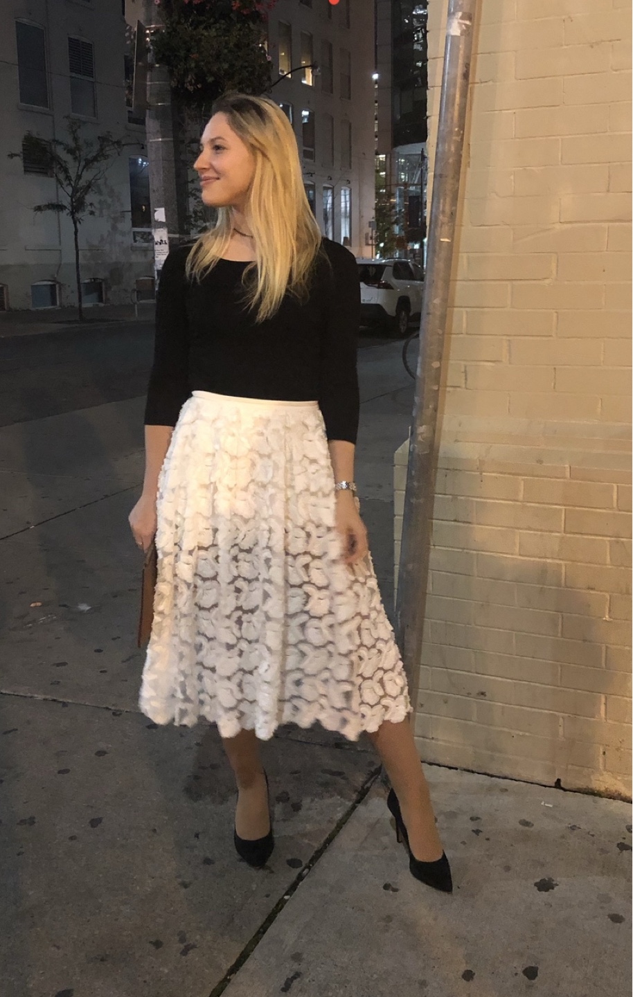 Maje White Embroidered Midi Skirt, Size 36 - photo 2